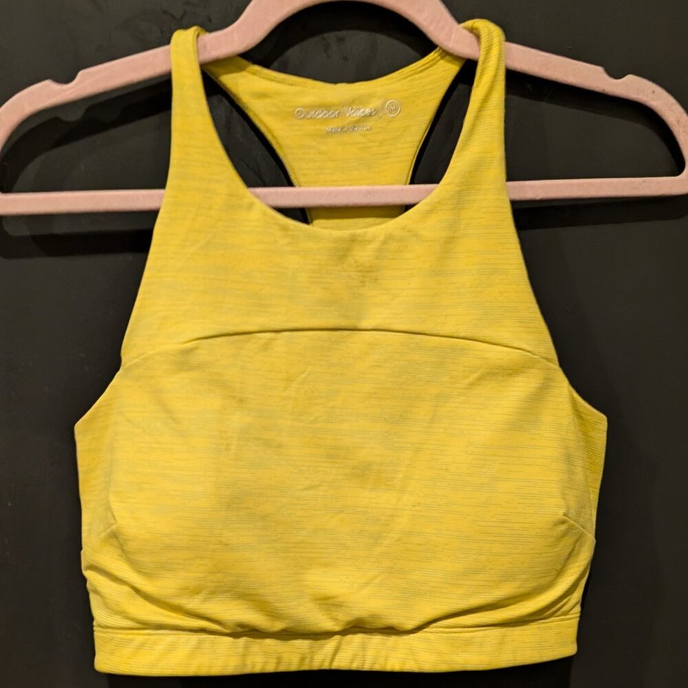OV Techsweat Crop Heather Yellow Racerback (size M) *Includes OV Tote*
